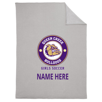 Queen Creek Bulldogs Girls Soccer Oversized Core Fleece Sweatshirt Blanket Thumbnail
